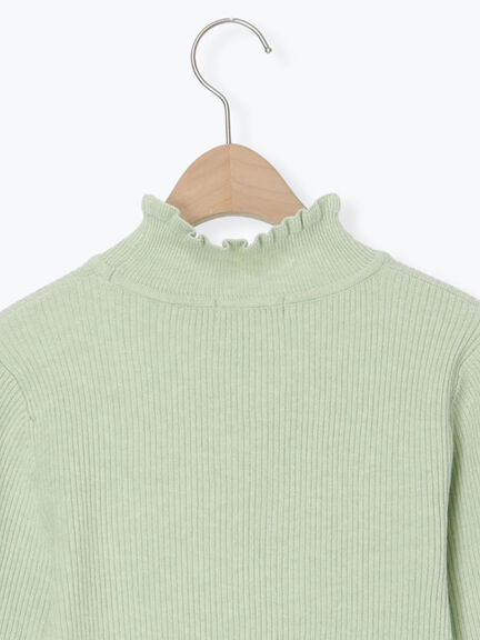 【マシンウォッシャブル】もちもちリブフリルタートルネックニット（オフホワイト/ブラック/モカ/グリーン）｜Samansa Mos2（サマンサ モスモス）通販