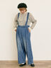 デニム/ツイルサスペンダー付きパンツ(ベージュ/ブルー/ネイビー)|Samansa Mos2(サマンサ モスモス)通販