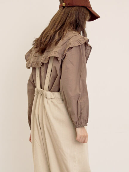 ビッグカラーブラウス（オフホワイト/ブラック/ブラウン）｜Samansa Mos2（サマンサ モスモス）通販