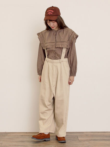 ビッグカラーブラウス（オフホワイト/ブラック/ブラウン）｜Samansa Mos2（サマンサ モスモス）通販