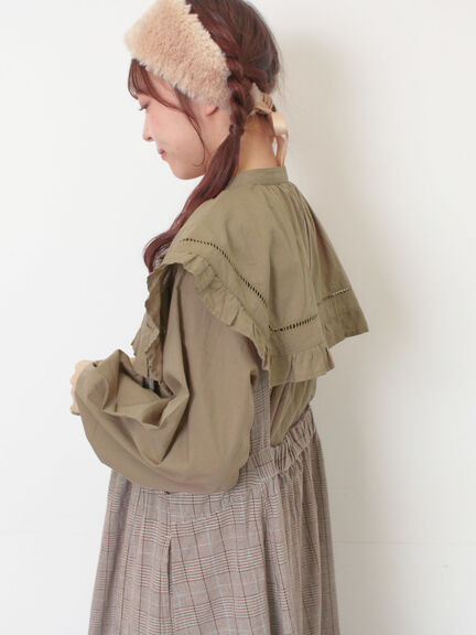 ビッグカラーブラウス（オフホワイト/ブラック/ブラウン）｜Samansa Mos2（サマンサ モスモス）通販