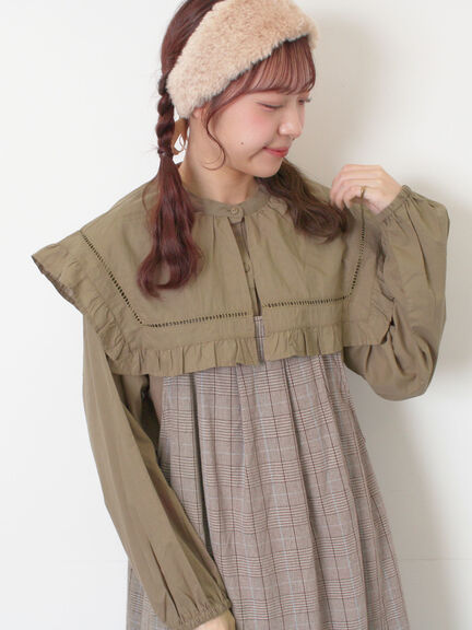 ビッグカラーブラウス（オフホワイト/ブラック/ブラウン）｜Samansa Mos2（サマンサ モスモス）通販