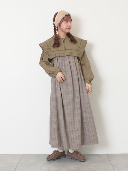 ビッグカラーブラウス（オフホワイト/ブラック/ブラウン）｜Samansa Mos2（サマンサ モスモス）通販