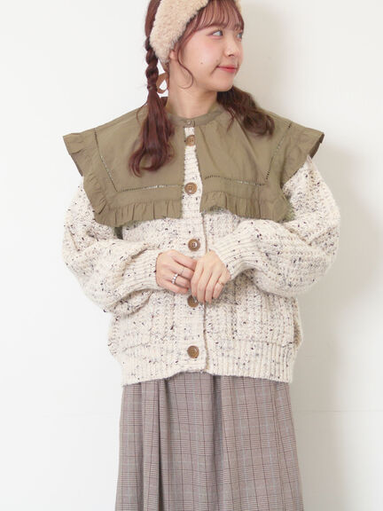 ビッグカラーブラウス（オフホワイト/ブラック/ブラウン）｜Samansa Mos2（サマンサ モスモス）通販