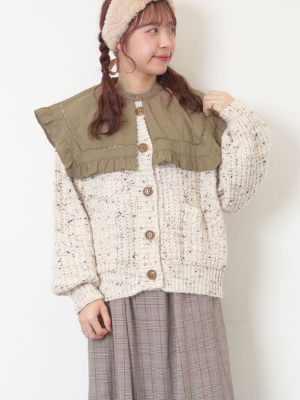 ビッグカラーブラウス（オフホワイト/ブラック/ブラウン）｜Samansa Mos2（サマンサ モスモス）通販