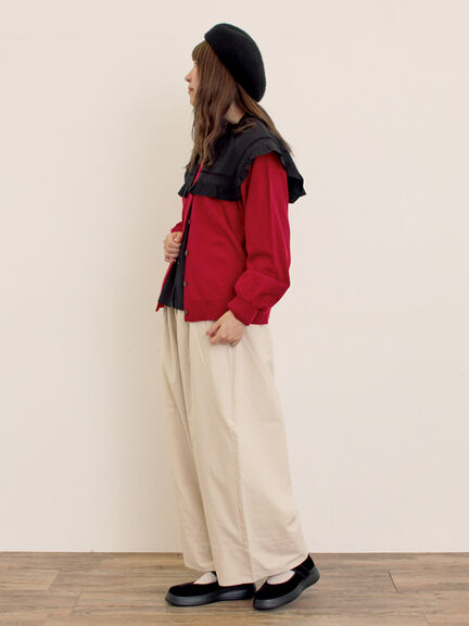 ビッグカラーブラウス（オフホワイト/ブラック/ブラウン）｜Samansa Mos2（サマンサ モスモス）通販