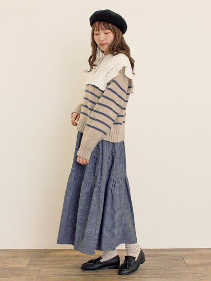 ビッグカラーブラウス（オフホワイト/ブラック/ブラウン）｜Samansa Mos2（サマンサ モスモス）通販