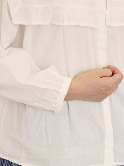 ビッグカラーブラウス（オフホワイト/ブラック/ブラウン）｜Samansa Mos2（サマンサ モスモス）通販