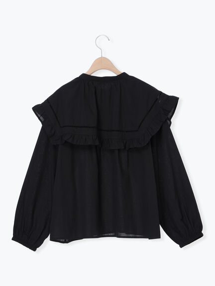 ビッグカラーブラウス（オフホワイト/ブラック/ブラウン）｜Samansa Mos2（サマンサ モスモス）通販