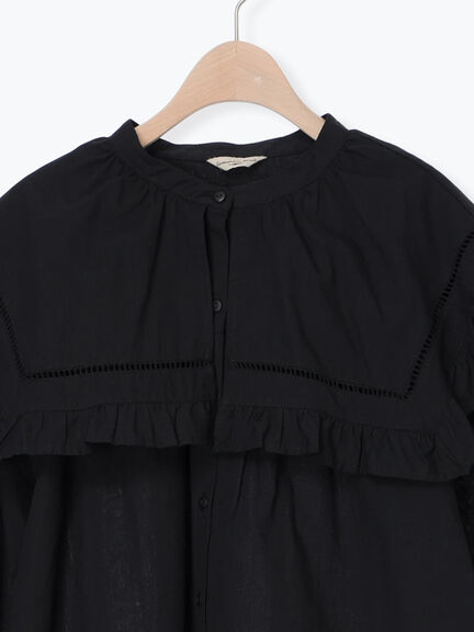 ビッグカラーブラウス（オフホワイト/ブラック/ブラウン）｜Samansa Mos2（サマンサ モスモス）通販