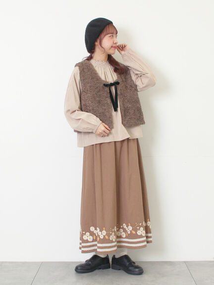 オーバーレース切替ブラウス（ブラック/ベージュ/キナリ）｜Samansa Mos2（サマンサ モスモス）通販