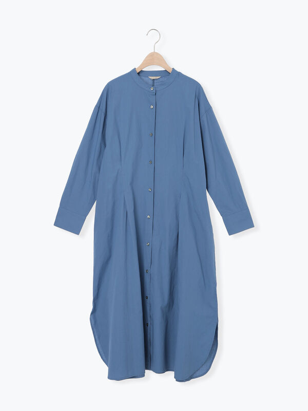 セール】 ◎タックシャツワンピース（ブラウン/ブルー/キナリ