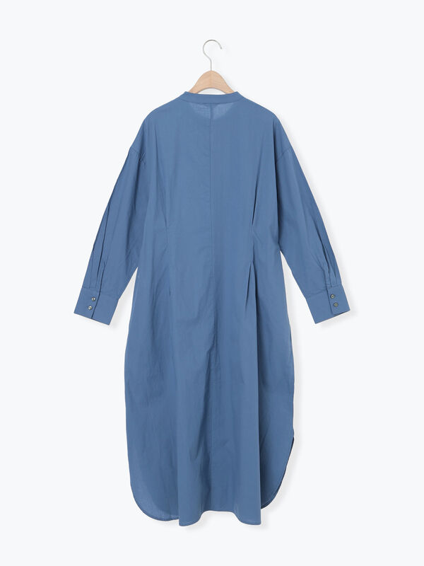 セール】 ◎タックシャツワンピース（ブラウン/ブルー/キナリ