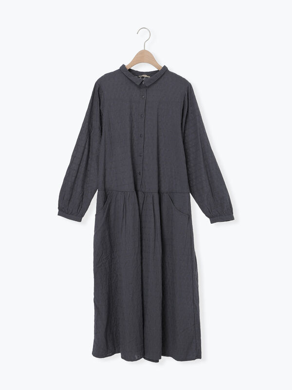 ◎刺繍ワンピース（グレー/チャコールグレー/キナリ/ワンピース