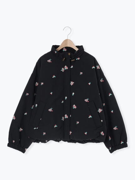 小花総刺繍中綿ジャケット（ブラック/オレンジ/キナリ）｜Samansa Mos2（サマンサ モスモス）通販