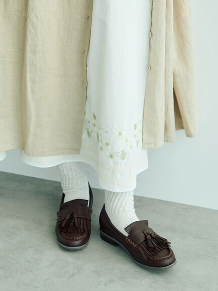 【WEB限定】花柄刺繍ギャザースカート（ブラック/モカ/キナリ）｜Samansa Mos2（サマンサ モスモス）通販