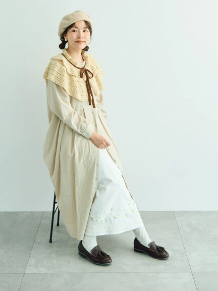 【WEB限定】花柄刺繍ギャザースカート（ブラック/モカ/キナリ）｜Samansa Mos2（サマンサ モスモス）通販