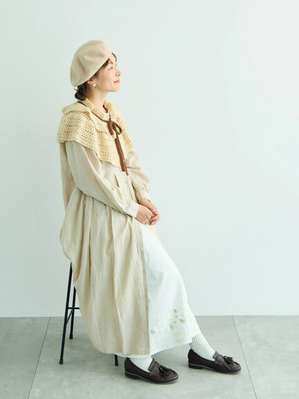 【WEB限定】花柄刺繍ギャザースカート（ブラック/モカ/キナリ）｜Samansa Mos2（サマンサ モスモス）通販