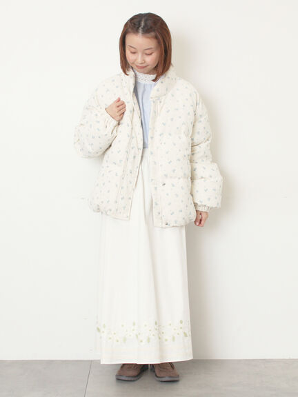 【WEB限定】花柄刺繍ギャザースカート（ブラック/モカ/キナリ）｜Samansa Mos2（サマンサ モスモス）通販