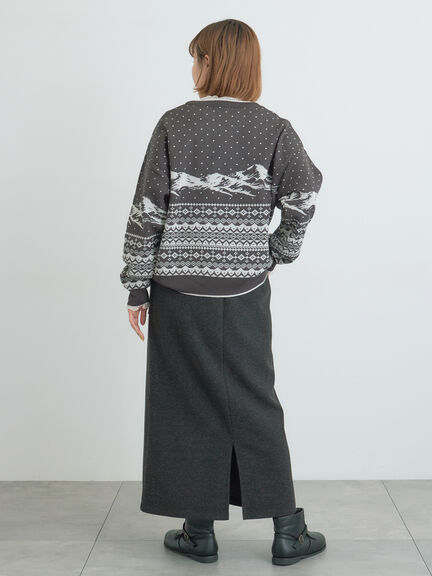 山柄ジャカードニット（チャコールグレー/オレンジ/ブルー/Ｓグレー）｜Samansa Mos2（サマンサ モスモス）通販