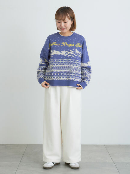 山柄ジャカードニット（チャコールグレー/オレンジ/ブルー/Ｓグレー）｜Samansa Mos2（サマンサ モスモス）通販