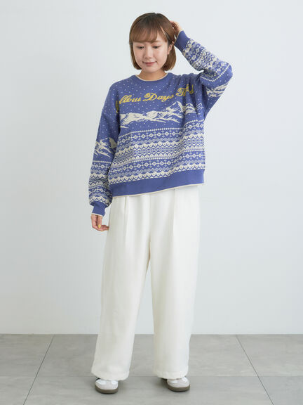 山柄ジャカードニット（チャコールグレー/オレンジ/ブルー/Ｓグレー）｜Samansa Mos2（サマンサ モスモス）通販