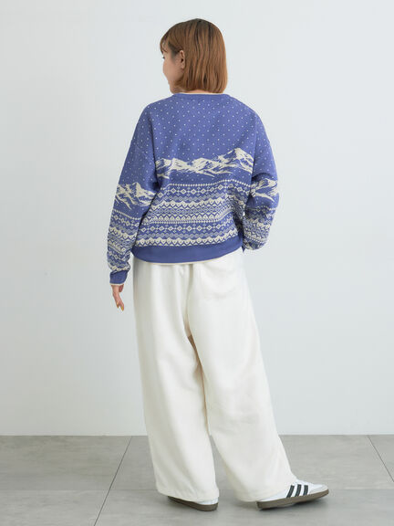 山柄ジャカードニット（チャコールグレー/オレンジ/ブルー/Ｓグレー）｜Samansa Mos2（サマンサ モスモス）通販