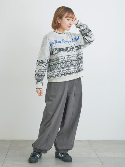 山柄ジャカードニット（チャコールグレー/オレンジ/ブルー/Ｓグレー）｜Samansa Mos2（サマンサ モスモス）通販