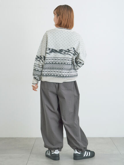 山柄ジャカードニット（チャコールグレー/オレンジ/ブルー/Ｓグレー）｜Samansa Mos2（サマンサ モスモス）通販