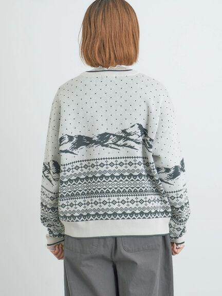 山柄ジャカードニット（チャコールグレー/オレンジ/ブルー/Ｓグレー）｜Samansa Mos2（サマンサ モスモス）通販