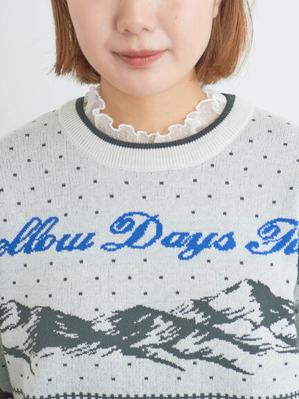 山柄ジャカードニット（チャコールグレー/オレンジ/ブルー/Ｓグレー）｜Samansa Mos2（サマンサ モスモス）通販