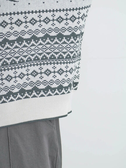 山柄ジャカードニット（チャコールグレー/オレンジ/ブルー/Ｓグレー）｜Samansa Mos2（サマンサ モスモス）通販