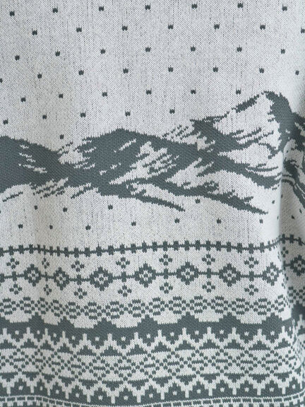 山柄ジャカードニット（チャコールグレー/オレンジ/ブルー/Ｓグレー）｜Samansa Mos2（サマンサ モスモス）通販