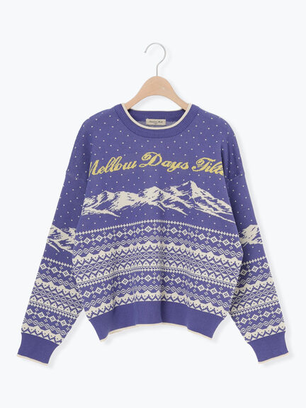 山柄ジャカードニット（チャコールグレー/オレンジ/ブルー/Ｓグレー）｜Samansa Mos2（サマンサ モスモス）通販