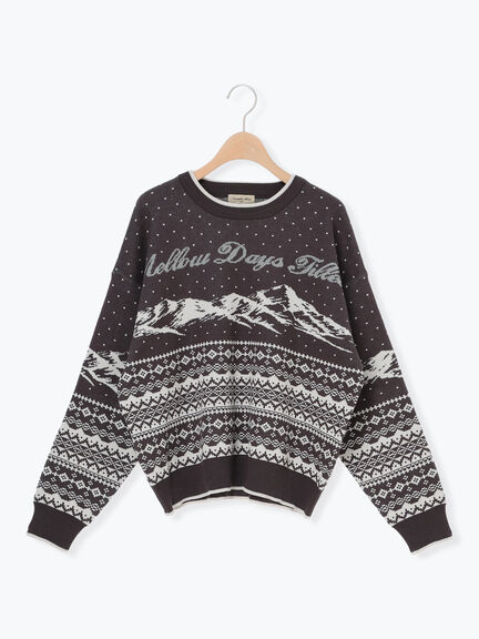 山柄ジャカードニット（チャコールグレー/オレンジ/ブルー/Ｓグレー）｜Samansa Mos2（サマンサ モスモス）通販