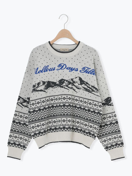 山柄ジャカードニット（チャコールグレー/オレンジ/ブルー/Ｓグレー）｜Samansa Mos2（サマンサ モスモス）通販