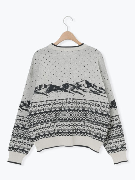 山柄ジャカードニット（チャコールグレー/オレンジ/ブルー/Ｓグレー）｜Samansa Mos2（サマンサ モスモス）通販