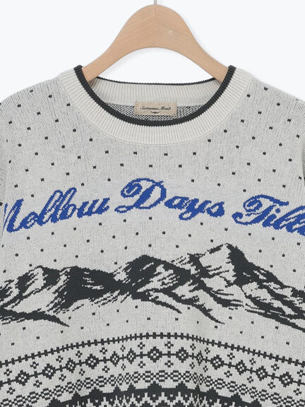 山柄ジャカードニット（チャコールグレー/オレンジ/ブルー/Ｓグレー）｜Samansa Mos2（サマンサ モスモス）通販