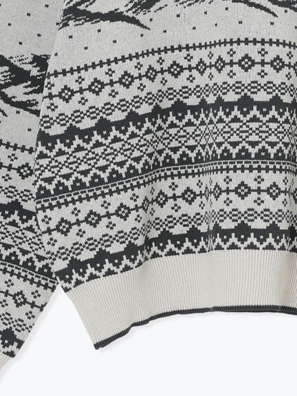 山柄ジャカードニット（チャコールグレー/オレンジ/ブルー/Ｓグレー）｜Samansa Mos2（サマンサ モスモス）通販