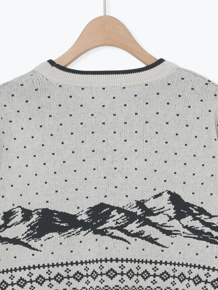 山柄ジャカードニット（チャコールグレー/オレンジ/ブルー/Ｓグレー）｜Samansa Mos2（サマンサ モスモス）通販