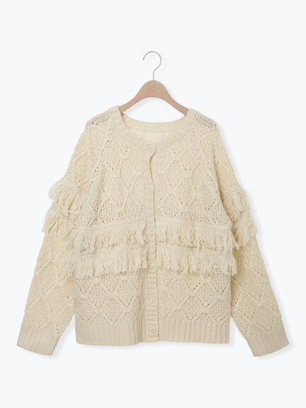 【Fluffy Wool Blend】フリンジ前後2WAYニット（オフホワイト/レッド/ベージュ）｜Samansa Mos2（サマンサ モスモス）通販