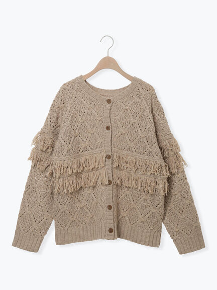 【Fluffy Wool Blend】フリンジ前後2WAYニット（オフホワイト/レッド/ベージュ）｜Samansa Mos2（サマンサ モスモス）通販