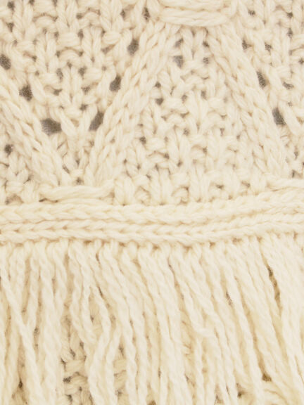 【Fluffy Wool Blend】フリンジニットベスト（オフホワイト/レッド/ベージュ）｜Samansa Mos2（サマンサ モスモス）通販