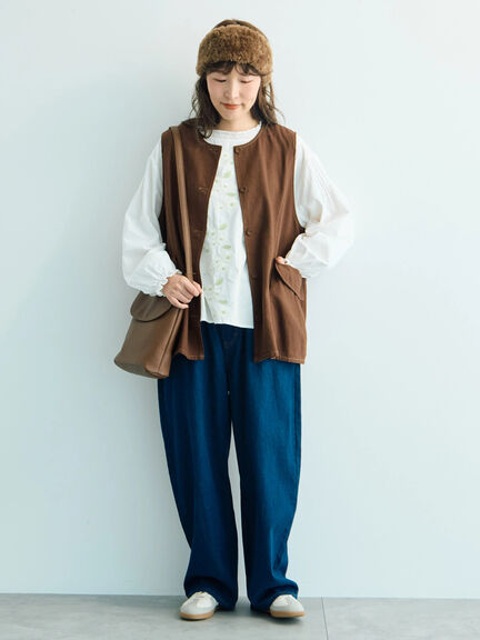 【WEB限定】花柄刺繍ブラウス（ブラック/モカ/キナリ）｜Samansa Mos2（サマンサ モスモス）通販