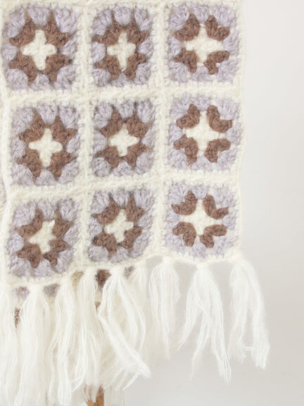 モチーフ編みマフラー（オフホワイト/モカ）｜Samansa Mos2（サマンサ モスモス）通販