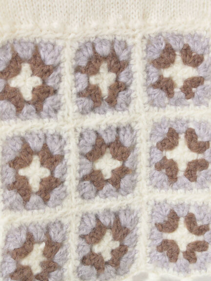 モチーフ編みマフラー（オフホワイト/モカ）｜Samansa Mos2（サマンサ モスモス）通販