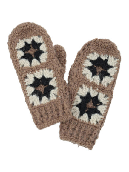 モチーフ編みミトン（オフホワイト/モカ）｜Samansa Mos2（サマンサ モスモス）通販