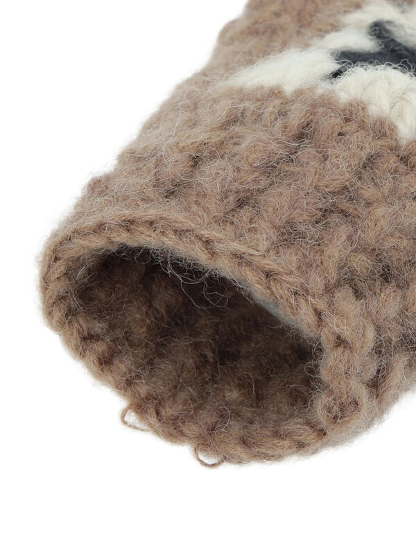セール】 モチーフ編みミトン（オフホワイト/モカ/アクセサリー/ミトン