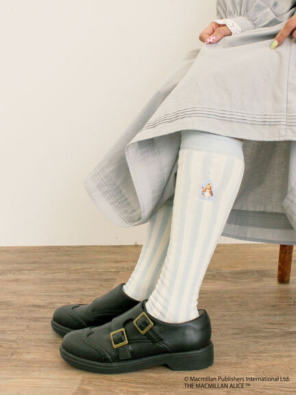 【Alice×Samansa Mos2】柄アソート刺繍ソックス（グレー/チャコールグレー/サックスブルー）｜Samansa Mos2（サマンサ モスモス）通販