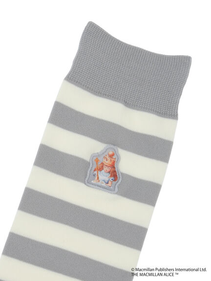 【Alice×Samansa Mos2】柄アソート刺繍ソックス（グレー/チャコールグレー/サックスブルー）｜Samansa Mos2（サマンサ モスモス）通販